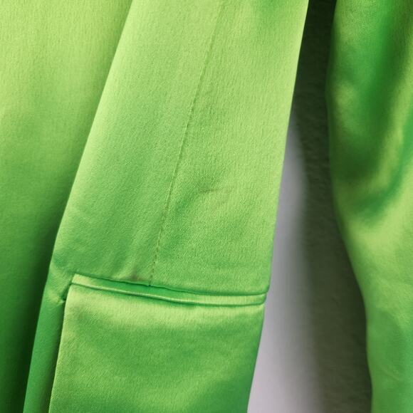 Retrofete Saige Double Breasted Blazer in Lime Punch Green Size Small NWT Satin - Picture 15 of 15